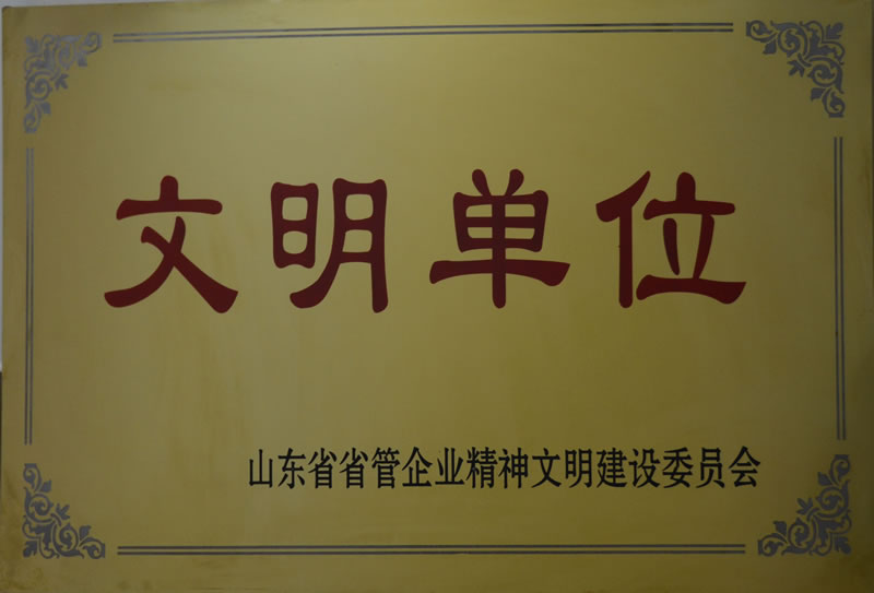 我公司榮獲山東省省管企業(yè)精神文明建設(shè)委員會(huì)頒發(fā)的文明單位獎(jiǎng)牌